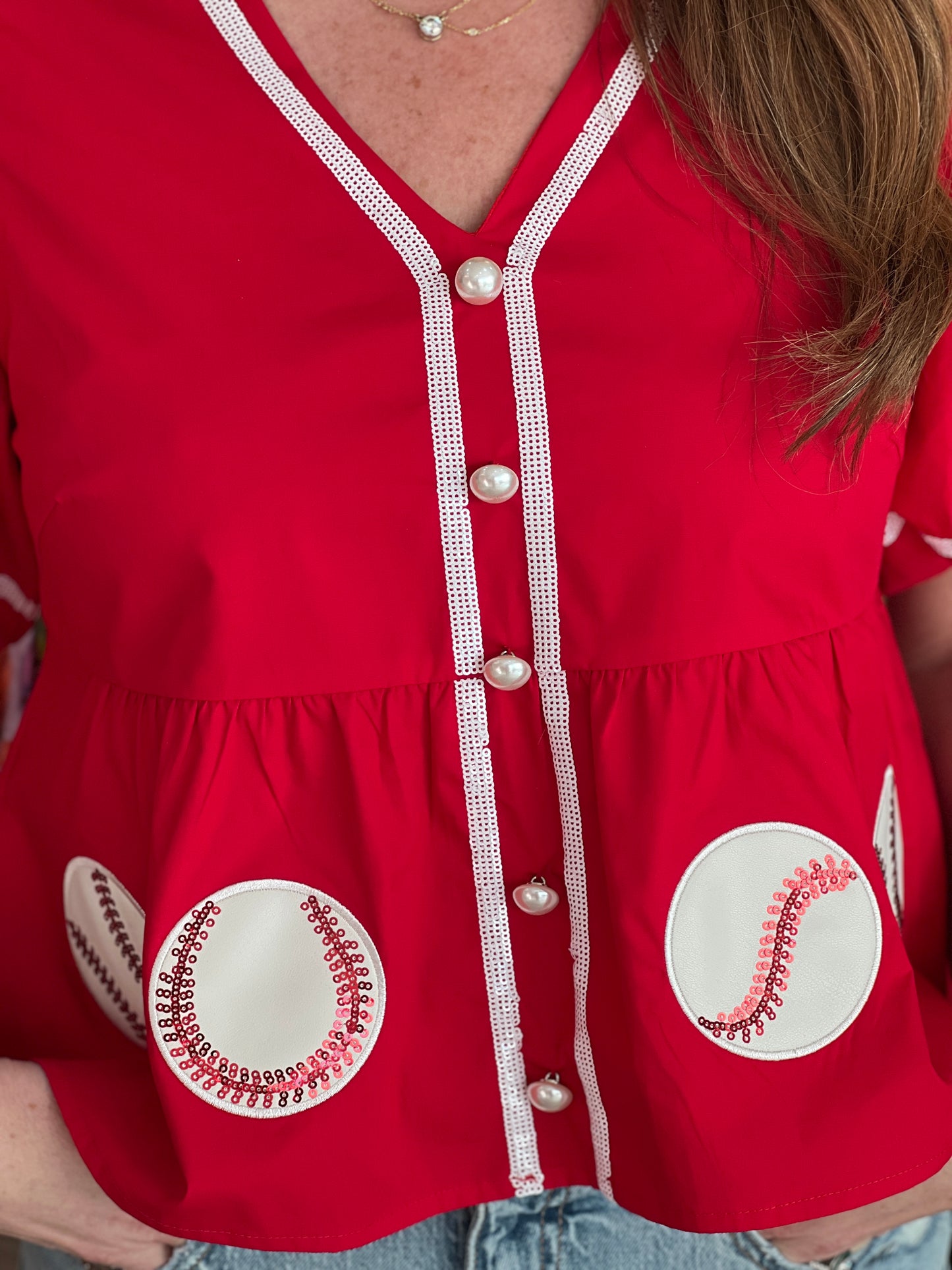 Red Baseball Top