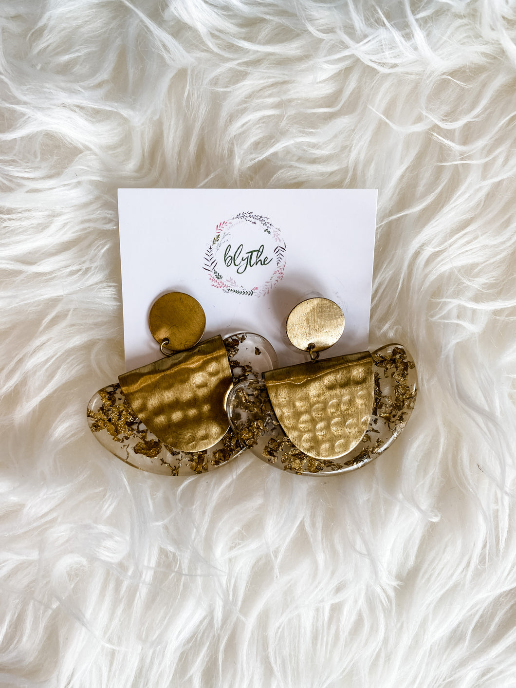 Lucite and Gold Earring