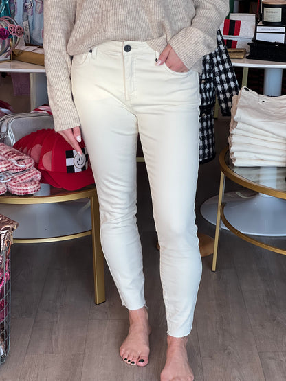 Connie High Rise Ankle in Cream