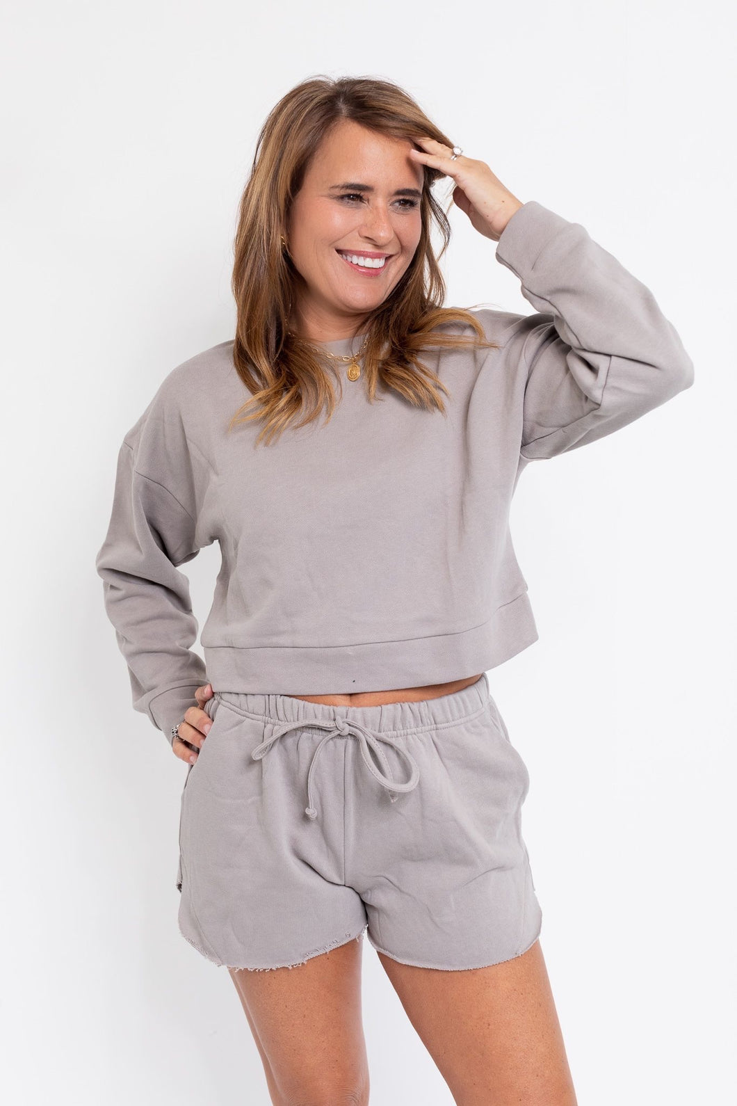 Grey Knit Short Set
