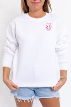 Load image into Gallery viewer, White Hand Embroidered Razorback Sweatshirt
