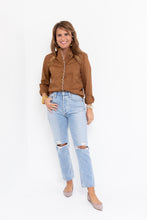 Load image into Gallery viewer, The Scalloped Embroidery Shirt in Tan
