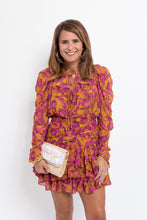 Load image into Gallery viewer, Pink/Mustard Floral Ruffle Dress
