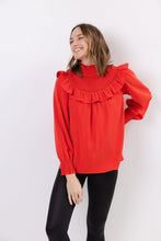 Load image into Gallery viewer, Smocked Neck Top in Red
