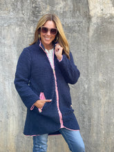 Load image into Gallery viewer, Navy Zip Front Jacket
