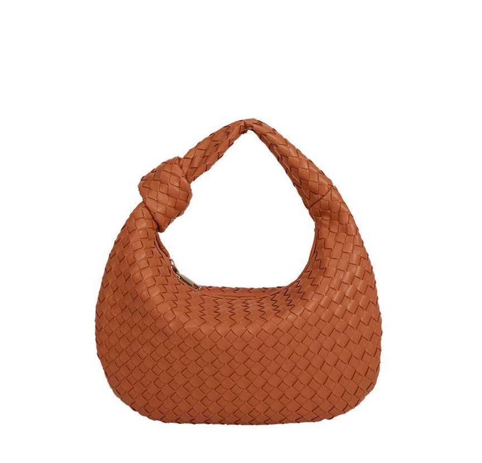 Knotted Handle Purse in Saddle