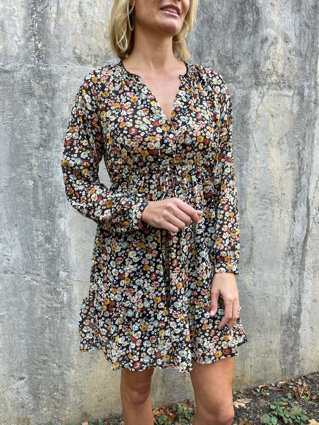 Floral Print LS Dress