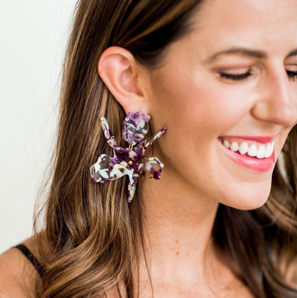 Flora Purple Earring