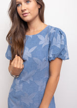 Load image into Gallery viewer, Puff Sleeve Dress w/Leaf Print
