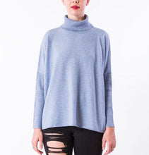 Load image into Gallery viewer, Blue Tunic Turtleneck Sweater
