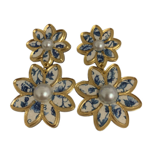 Fall Blue Daisy Earring