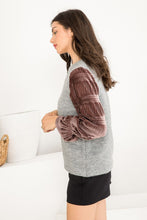Load image into Gallery viewer, Velvet Sleeve Sweater
