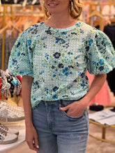 Load image into Gallery viewer, Annie Top In English Garden Baby Blue

