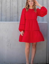 Load image into Gallery viewer, Red Ladder LS Tiered Dress
