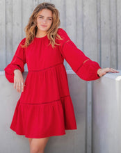 Load image into Gallery viewer, Red Ladder LS Tiered Dress
