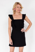 Load image into Gallery viewer, Whisper Square Neck Ruffle Dress in Black
