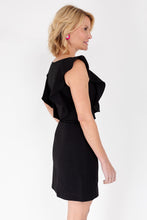 Load image into Gallery viewer, Whisper Square Neck Ruffle Dress in Black
