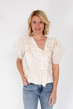 Load image into Gallery viewer, Ivory Ruffle Collar Blouse
