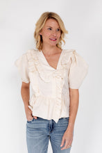 Load image into Gallery viewer, Ivory Ruffle Collar Blouse
