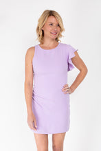 Load image into Gallery viewer, Lavender Ruffle Sleeve Shift Dress
