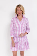 Load image into Gallery viewer, Lavender Check Drop Waist Dress
