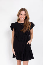 Load image into Gallery viewer, Black Ruffle Mini Dress
