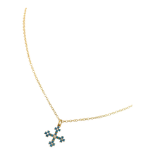 Load image into Gallery viewer, Gold Necklace w/Turquoise Cross
