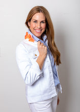 Load image into Gallery viewer, White Denim Jacket with Coral Ribbon

