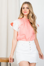 Load image into Gallery viewer, Tie Dye Flutter Sleeve Top in Melon
