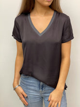 Load image into Gallery viewer, June Sateen V Neck in Metal
