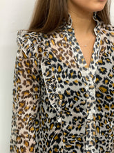 Load image into Gallery viewer, Ruffle Leopard Blouse
