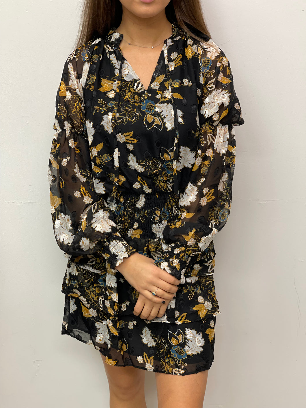 Black Floral Mini Dress