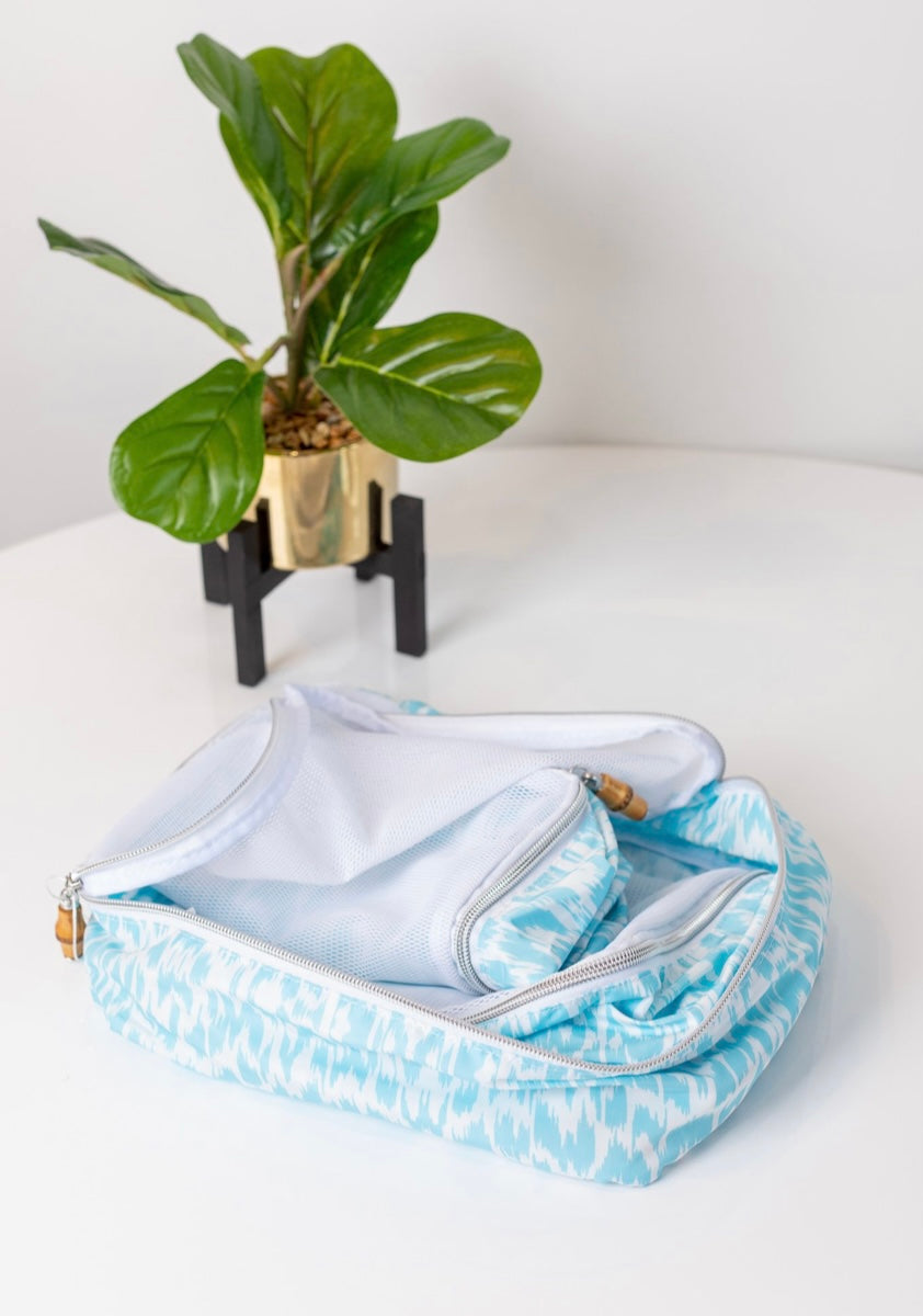 Aqua Ikat Packing Sqaure