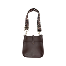 Load image into Gallery viewer, Large Chocolate Messenger w/Leopard Print Strap

