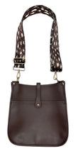 Load image into Gallery viewer, Large Chocolate Messenger w/Leopard Print Strap
