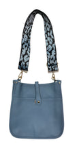 Load image into Gallery viewer, Large Blue Messenger w/Leopard Print Strap
