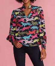 Load image into Gallery viewer, Lyla Blouse in Leaping Leopards
