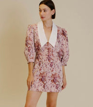 Load image into Gallery viewer, Floral Jacquard Collar Dress in Magenta
