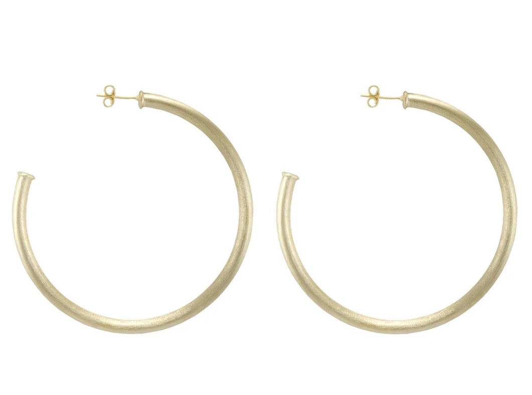 Favorite Brushed Gold Hoops