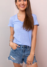 Load image into Gallery viewer, V Neck Tee in Crystal Blue
