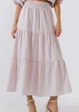 Load image into Gallery viewer, Dusty Rose Tiered Maxi Skirt
