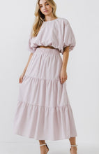 Load image into Gallery viewer, Dusty Rose Tiered Maxi Skirt
