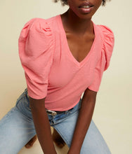 Load image into Gallery viewer, Jillian V Neck Tee in Strawberry Shake
