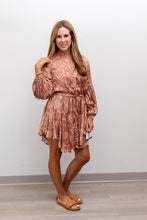 Load image into Gallery viewer, Brown Abstract Button Dress

