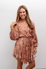 Load image into Gallery viewer, Brown Abstract Button Dress
