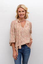 Load image into Gallery viewer, Floral Print Tie Neck Blouse
