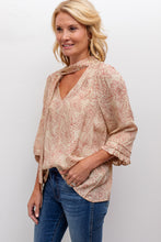 Load image into Gallery viewer, Floral Print Tie Neck Blouse

