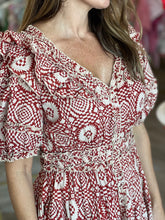 Load image into Gallery viewer, Emilie Dress in Red Aztec
