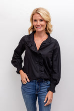 Load image into Gallery viewer, Black Ruffle Blouse
