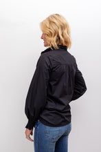 Load image into Gallery viewer, Black Ruffle Blouse
